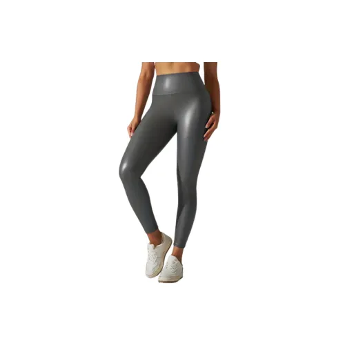 Sexy Plain Polyester Leather Pants Women