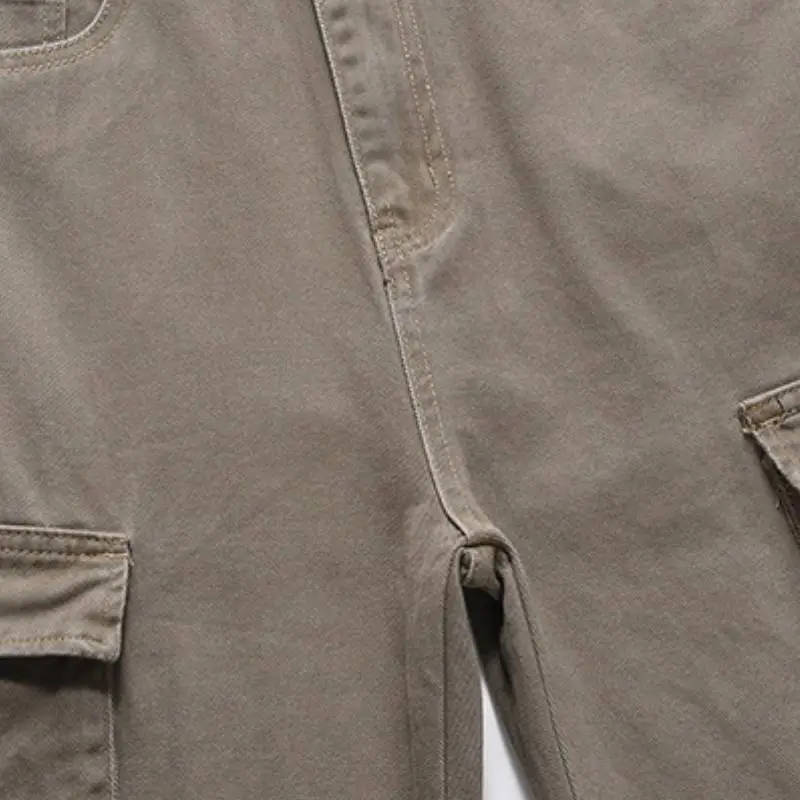 Loose Retro Denim Cargo Pants-2