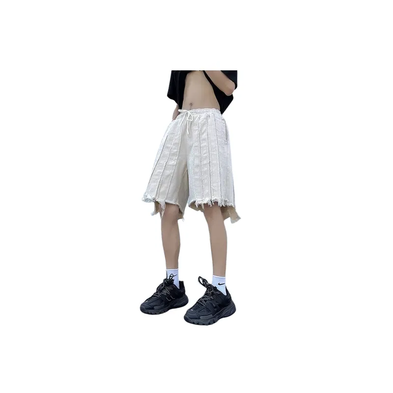 Raw Loose Edge Denim Shorts-0