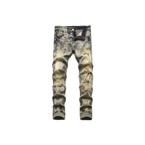 Retro Fashionable Washed Jeans