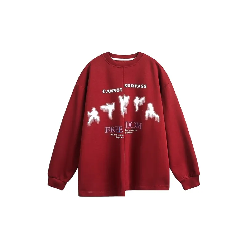Funky Long Sleeve Cotton Blended Fabric Sweatshirt-4