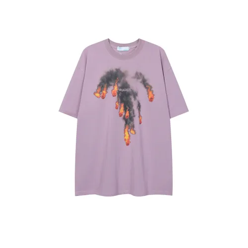 Oversize Fireball Printed Loose Crewneck Cotton Short-sleeved T-shirt