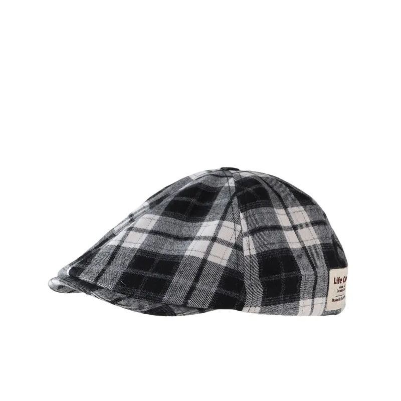 Retro Plaid Peaked Cap-5