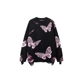 Hollow Out Graffiti Sweater