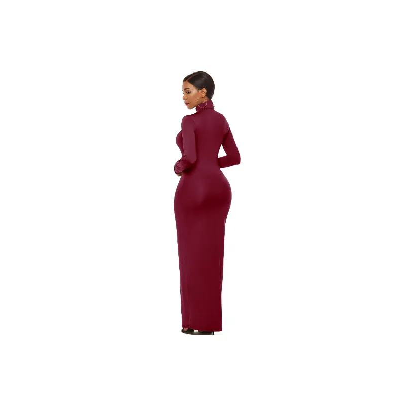 Fashionable Plain Polyester Spandex Dress Women-10