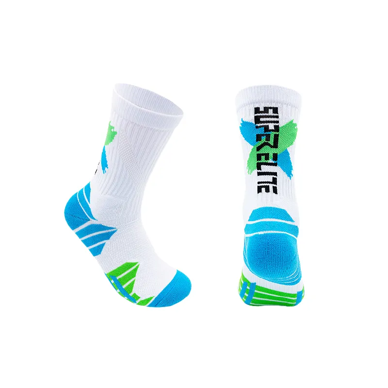 Contrast Color Sporty Polyester Mid Calf Sock-5
