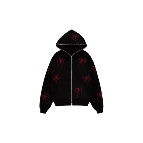 Simple Loose Zipper Spider Sweatshirt Women