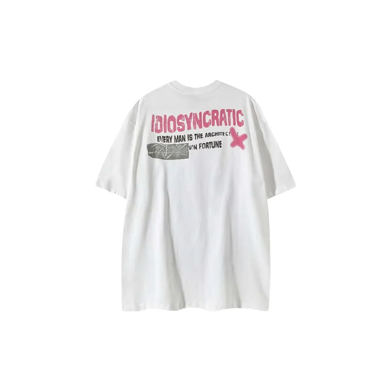 Street Distress Cotton Blended Fabric T Shirt-5