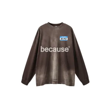 Washed Gradient Letter Printing Long Sleeve T shirt