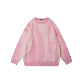 Retro Contrast Color Vertical Stripe Sweater