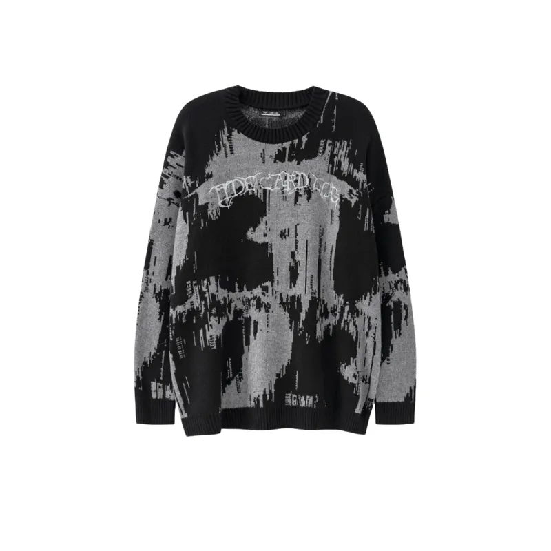 High Street Dark Embroidered Letter Sweater-0