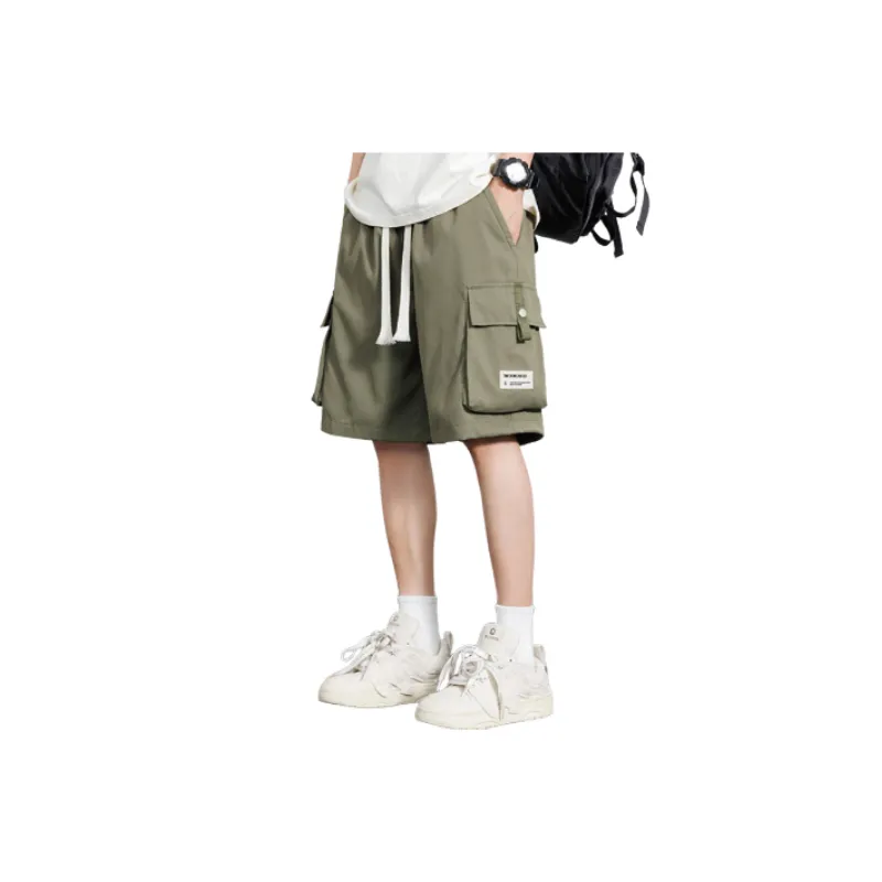 Fashionable Sporty Polyester Cargo Shorts-5