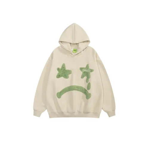 New Season Trendy Cute Crying Face Star Flocking Printed Hoodie