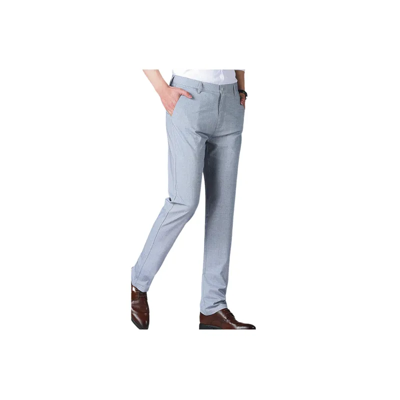 Fashionable Plain Cotton Suit Trousers-7