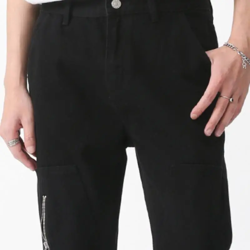 Simple Zipper Jeans-4