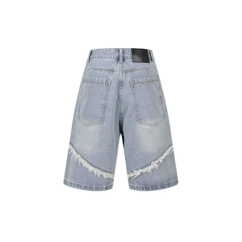 Retro Washed Denim Shorts-3