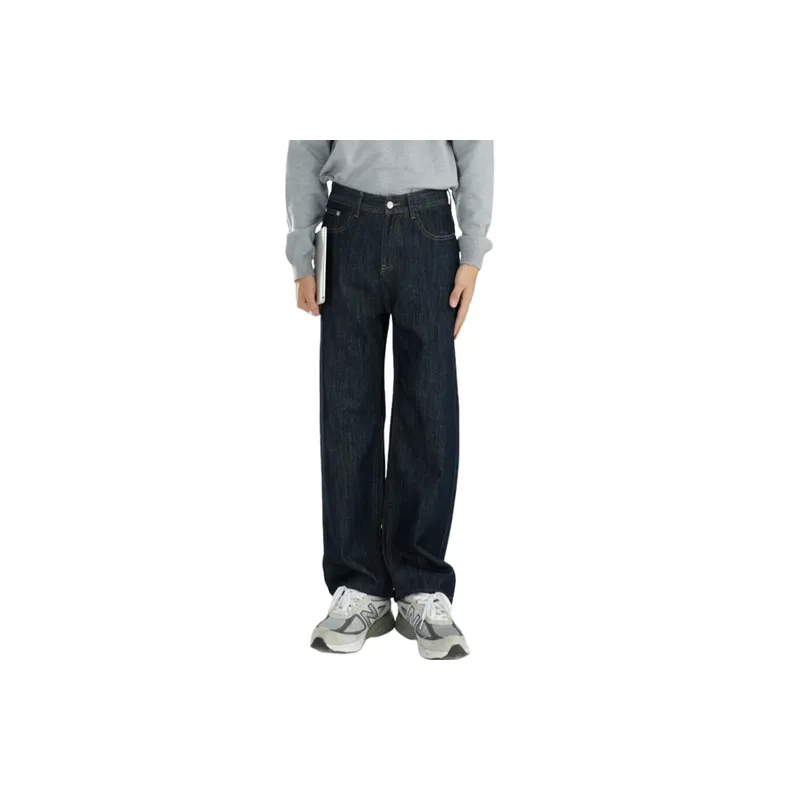 Fashionable Loose Straight Leg Jeans-1