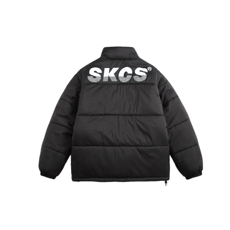 Casual Letter Quilted Jacket-7