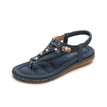 Simple Rhinestone Beach Sandals