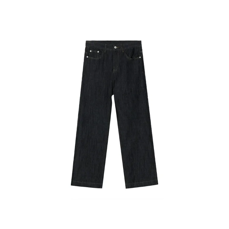 Fashionable Loose Straight Leg Jeans-0