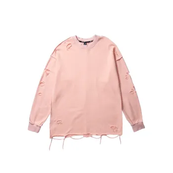 Distressed Lazy Loose Pullover Sweatshirt