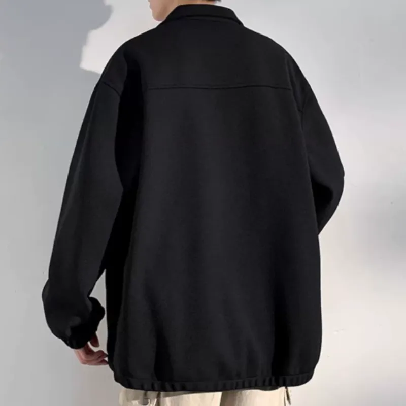 Plain Fashionable Blended Synthetic Fabrics Jacket-1