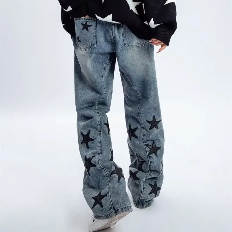 Fashionable Embroidery Loose Jeans-2