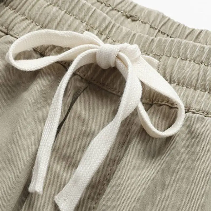 Simple Plain Cargo Pants-5
