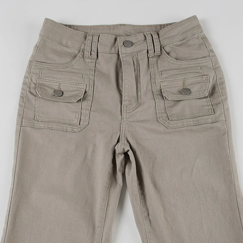 Retro Fashionable Cargo Pants Women-3