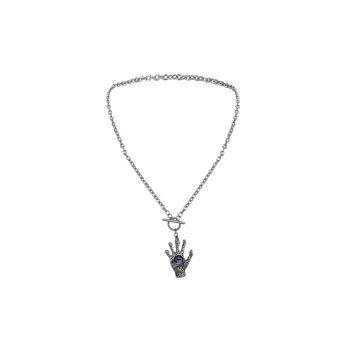 Retro Skull Palm Necklace