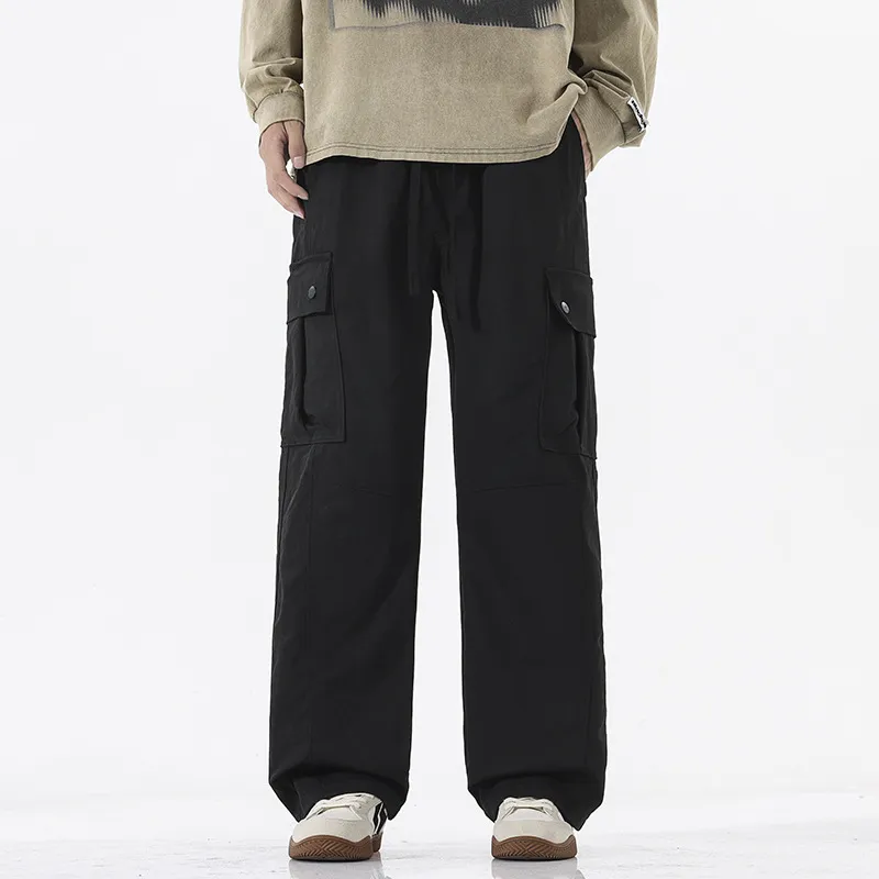 Funky Loose Blended Synthetic Fabrics Cargo Pants-4
