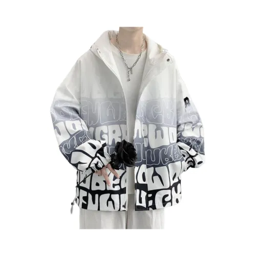 Functional Casual Trendy Gradient Letter Print Hoodie