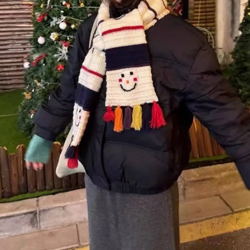 Cute Contrast Color Knit Scarf-3
