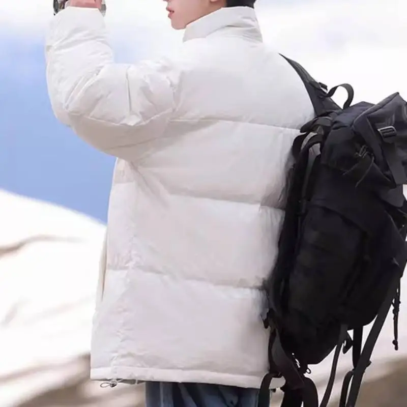 Warming Loose White Duck Down Jacket-6