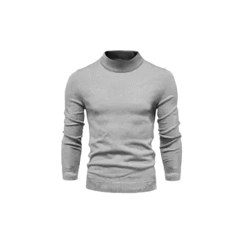 Simple Plain Cotton Blended Fabric Sweater