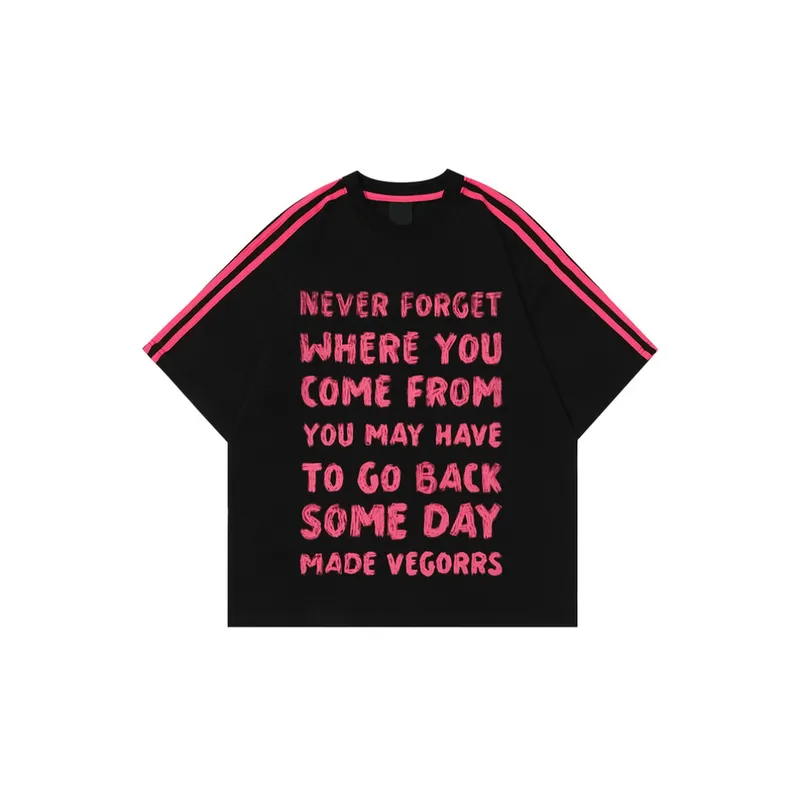 Loose Slogan Summer T Shirt-8