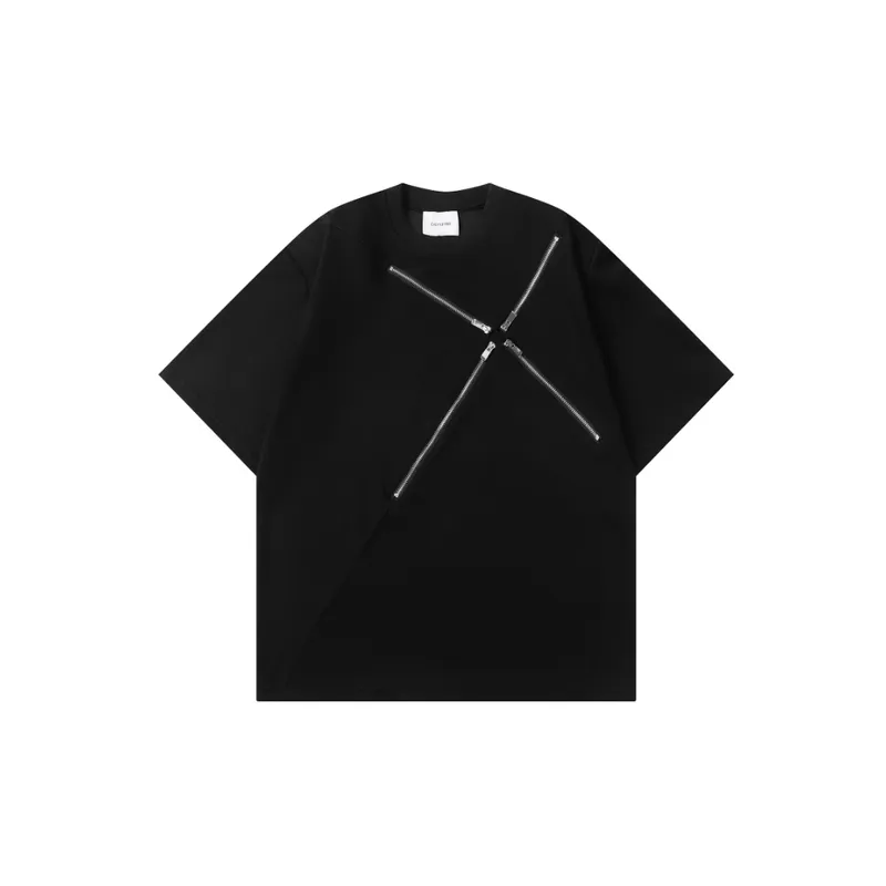 Trendy Niche Zipper T Shirt-2