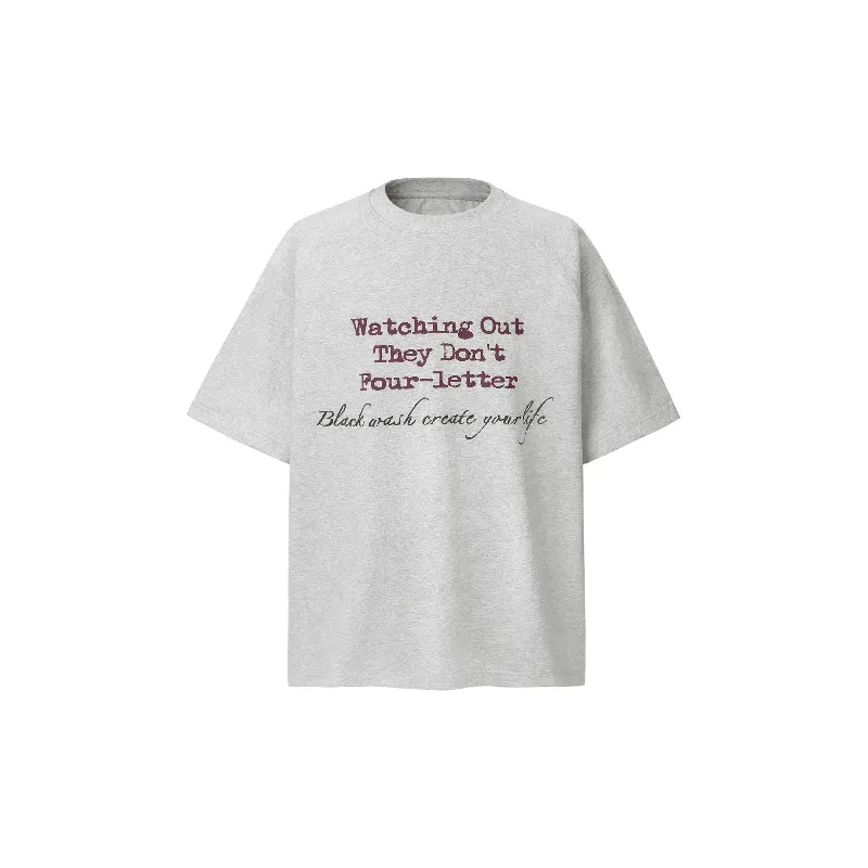 Street Loose Cotton Blended Fabric T Shirt-2