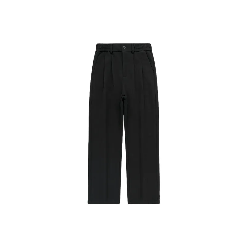 Simple Loose Blended Synthetic Fabrics Suit Trousers-0
