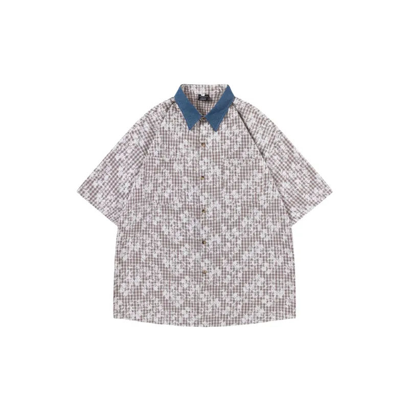 Retro Loose Cotton Polyester Blend Shirt Unisex-4