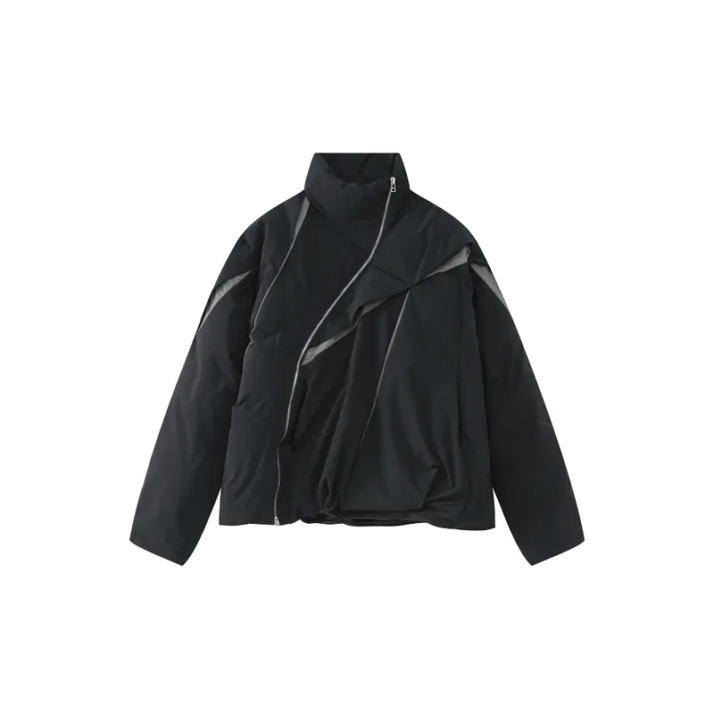 Loose Pleated Color Matching Design Cotton padded Jacket-1