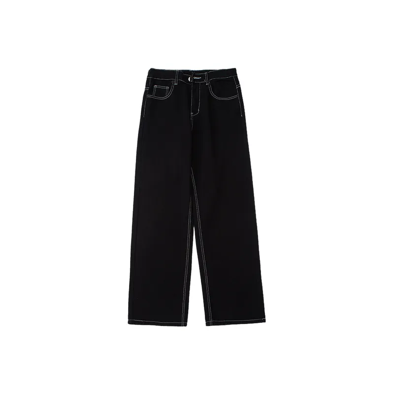 Embroidery Straight Leg Jeans-0