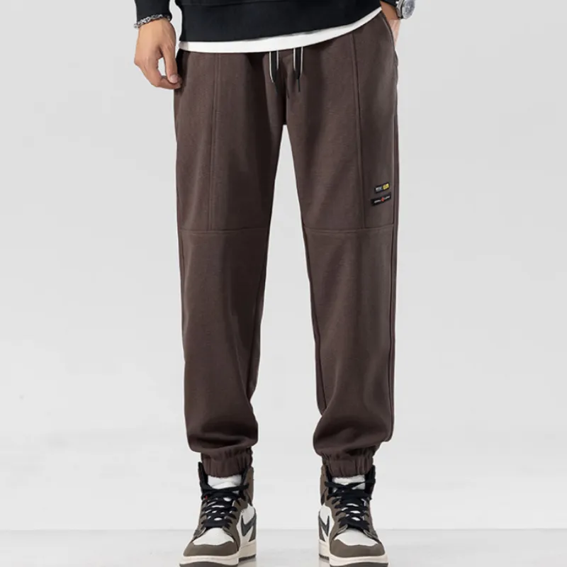 Simple Sporty Blended Synthetic Fabrics Casual Pants-7