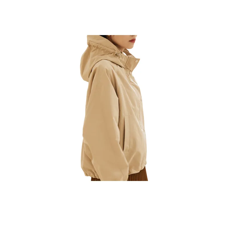 Casual Drawstring Waist Hooded Windbreaker Jacket-5
