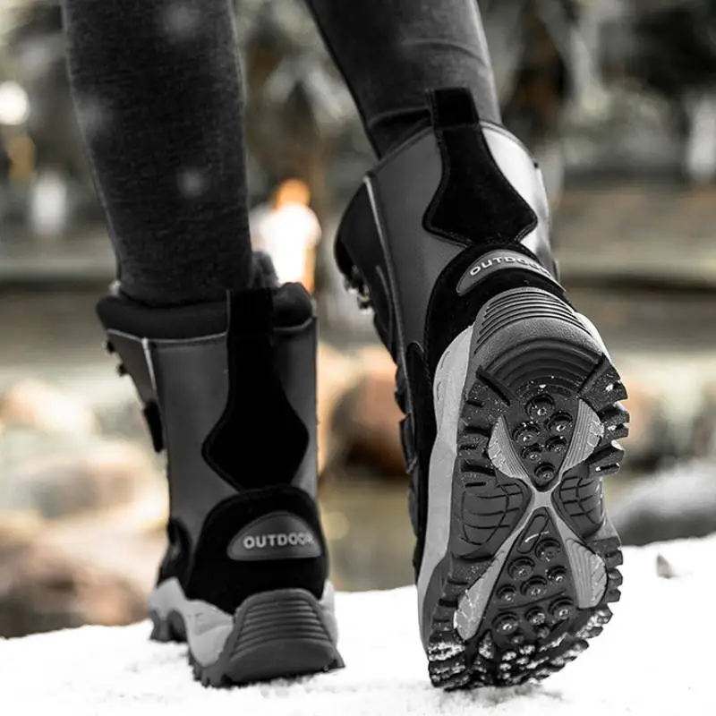 Leather Waterproof Warm Snow Boots-3