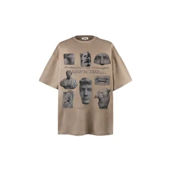 Fun Figurine Face Print Short Sleeve T Shirt