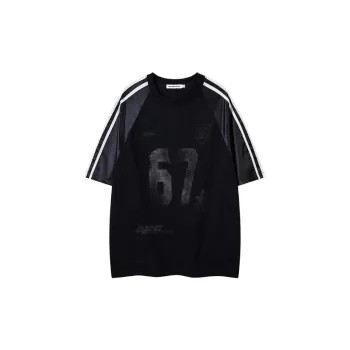 Retro Fashion Cotton Blended Fabric T-Shirt