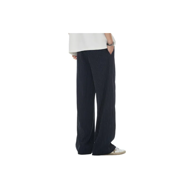 Simple Loose Blended Synthetic Fabrics Casual Pants-5