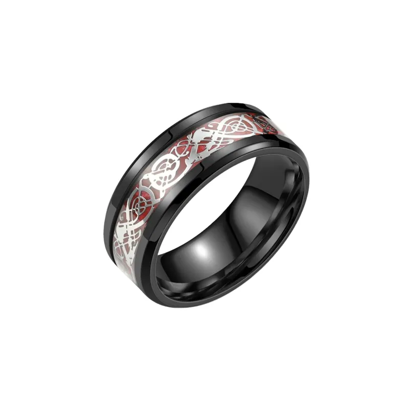 Titanium Steel Dragon Pattern Ring-4