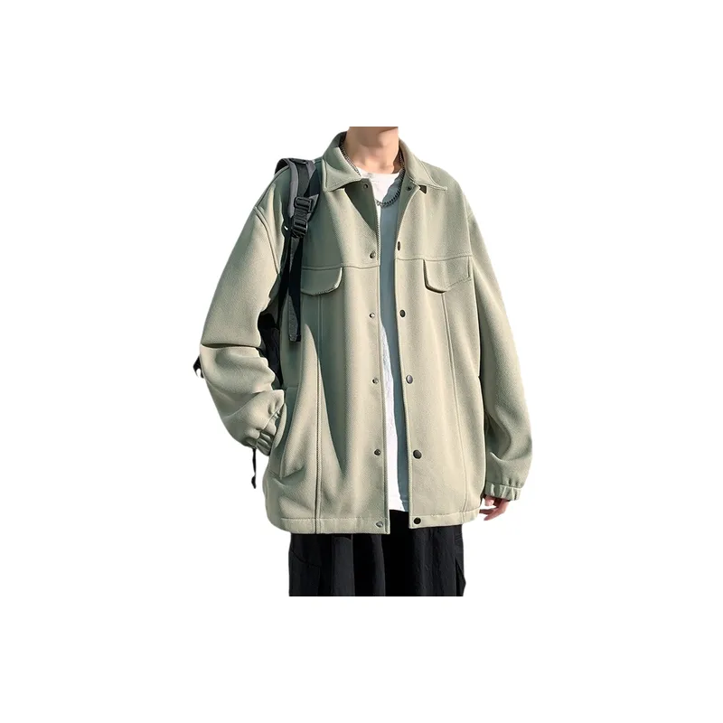 Plain Fashionable Blended Synthetic Fabrics Jacket-2
